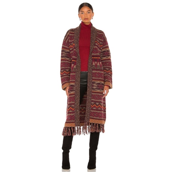 $378 HOUSE of HARLOW x REVOLVE NAVAJO SWEATER RALPH LAUREN BLANKET DUSTER BOHO - Picture 3 of 7